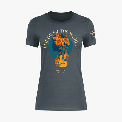 Ladies Empower The World Babydoll Tee in Gray